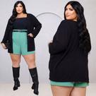 Cardigan Blusa Feminino Plus Size Bolsos Lanzinha Premium Confortável Forma Grande Elegante 46 ao 54 Cardigan Blusa Feminino Plus Size Bolsos Lanzinha Premium Confortável Forma Grande Elegante 46 ao 54