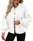 Cardigan Cropped Branco Feminino PRETTYGARDEN Tamanho XXL