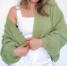 Cardigan Curto em Tricot Mousse - Tamanho Único (M) - Veste 38 a 46