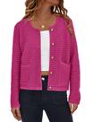 Cardigan de Tricô com Botões PRETTYGARDEN Vermelho Rosado Tamanho L