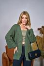 Cardigan Fang Manga Bufante Tricot Inverno Cor:Verde MilitarTamanho:36-42