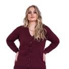 Cardigan Feminino Básico Tricot Gola V Liso