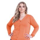 Cardigan Feminino Básico Tricot Gola V Liso