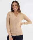Cardigan Feminino Botões Alongado Marisa Bege-49843
