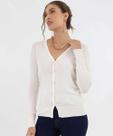 Cardigan Feminino Botões Pérolas Sintéticas Marisa Off-53417