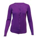 Cardigan Feminino Com Botões Facinelli Gola Redonda