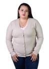 Cardigan Feminino Facinelli Plus Size 658124 Bege