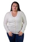 Cardigan Feminino Facinelli Plus Size 658124 Offwhite