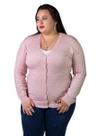 Cardigan Feminino Facinelli Plus Size 658124 Rose