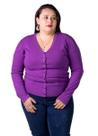 Cardigan Feminino Facinelli Plus Size 658124 Roxo