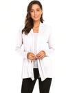 Cardigan Feminino Manga Longa Sobretudo Sem Estampa