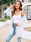 Cardigan Feminino Manga Longa Sobretudo Slim Fitness