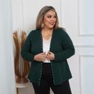 Cardigan Feminino Plus Size com Aplicação de Pedraria
