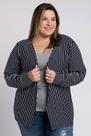 Cardigan Feminino Plus Size Listrado Aberto - Ki Beleza