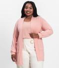 Cardigan Feminino Pluz Size Infinita Cor Rosa
