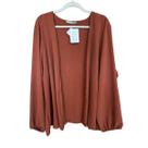 Cardigan Feminino Terracota Plus Size G5 Poliéster Arruaça