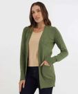 Cardigan Feminino Tricô Alongado Marisa Verde-49861