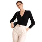 Cardigan Feminino Tricô Modinha Facinelli 651170 Preto