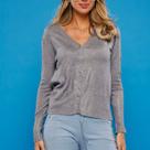 Cardigan Feminino Tricot Curto Botões Premium