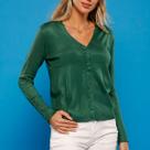 Cardigan Feminino Tricot Curto Botões Premium