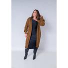 Cardigan Feminino Tricot Longo Trança Nervura Oversized Inverno Premium