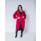Cardigan Feminino Tricot Longo Trança Nervura Oversized Inverno Premium