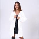 Cardigan Feminino Tricot Premium Casaco Alongado Ponto Escama Inverno