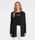 Cardigan Feminino Visco Tricot Básico Rovitex Preto