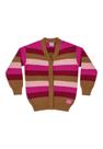 Cardigan Listrado em Tricô Infantil Menina Quimby
