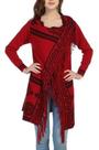 Cardigan Poncho Feminino Trico 2895/BRFN Vermelho