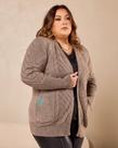 Cardigan Trança Com Bolso Plus Size