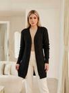 Cardigan Tricot Aberto Manga Longa Feminino Inverno Quentinho Elegante Casual Moda Tricô Malha Frio