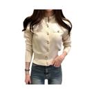 Cardigãs De Manga Longa Para Mulheres, Suéter Tricotado Casual, Estilo Coreano Slim Chic Para Ladies