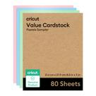 Cardstock Cricut Value Pastels Sampler 80 folhas 21,6 x 27,9 cm