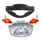 Carenagem Farol Bloco Optico Pisca Dianteiro Biz 100 Preto