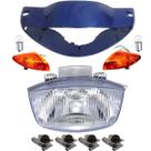Carenagem Farol, Bloco, Pisca Dianteiro Biz 100 Azul 02 Á 03