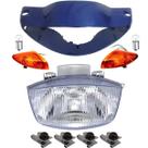 Carenagem Farol, Bloco, Pisca Dianteiro Biz 100 Azul 02 Á 03