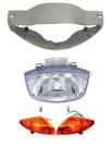 Carenagem Farol Bloco Pisca Dianteiro Prata Biz 100 02..04