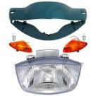 Carenagem Farol Bloco Pisca Dianteiro Verde Biz 100 2005