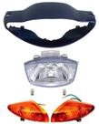Carenagem Farol + Bloco + Piscas Dianteiro Biz 100 Azul 2000