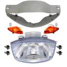 Carenagem Farol, Bloco, Piscas, Presilha Biz 100 Prata 2005