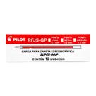Carga de caneta pilot rfjs-gp-m-1.0 vermelha - cx c/ 12