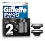Carga Lâmina De Barbear Gillette Mach3 Carbono 2 Cartuchos Carga Lâmina De Barbear Gillette Mach3 Carbono 2 Cartuchos