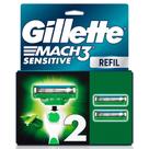 Carga para Aparelho de Barbear Gillette Mach3 Sensitive 2 Unidades