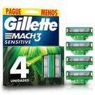 Carga para Barbeador Gillette Mach3 Sensitive 4 Unidades