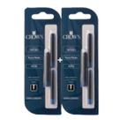 Carga Para Caneta Crown Tinteiro Com 3 Refil - Ca32005 Azul Preto ( Kit com 02 unidades)