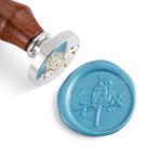 Carimbo de Selo de Cera MCEAL 30 mm Pássaro Titmouse com Cabo de Jacarandá