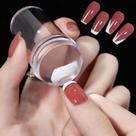 Carimbo de Unha em Silicone Transparente Ferramenta para Nail Art Estampa Precisa e Profissional