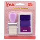 Carimbo Rotativo Molin do Brasil Love com 12 Possibilidades e Estojo Tinteiro com 4 Cores Roxo