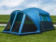 Carpa de Camping DMH OUTDOORS para 6 Personas con Porche Mosquitero Azul y Marino